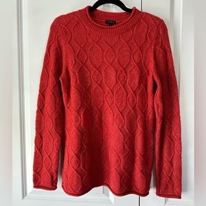 Talbots Women’s CABLEKNIT ROLL NECK SWEATER Red (Size S)